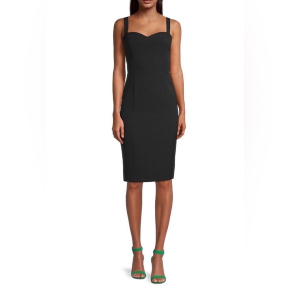 Black Halo Sybil Back Bow Cutout Sheath Dress black size 2 - Picture 2 of 6